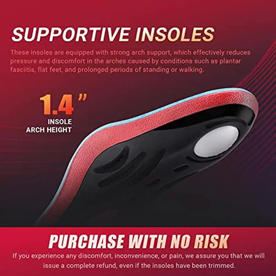 PCSsole Orthopedic Insoles For The Feet,Pain Relief Insoles High Arch Support Insoles with Comfort Gel for Men Women,Flat Feet