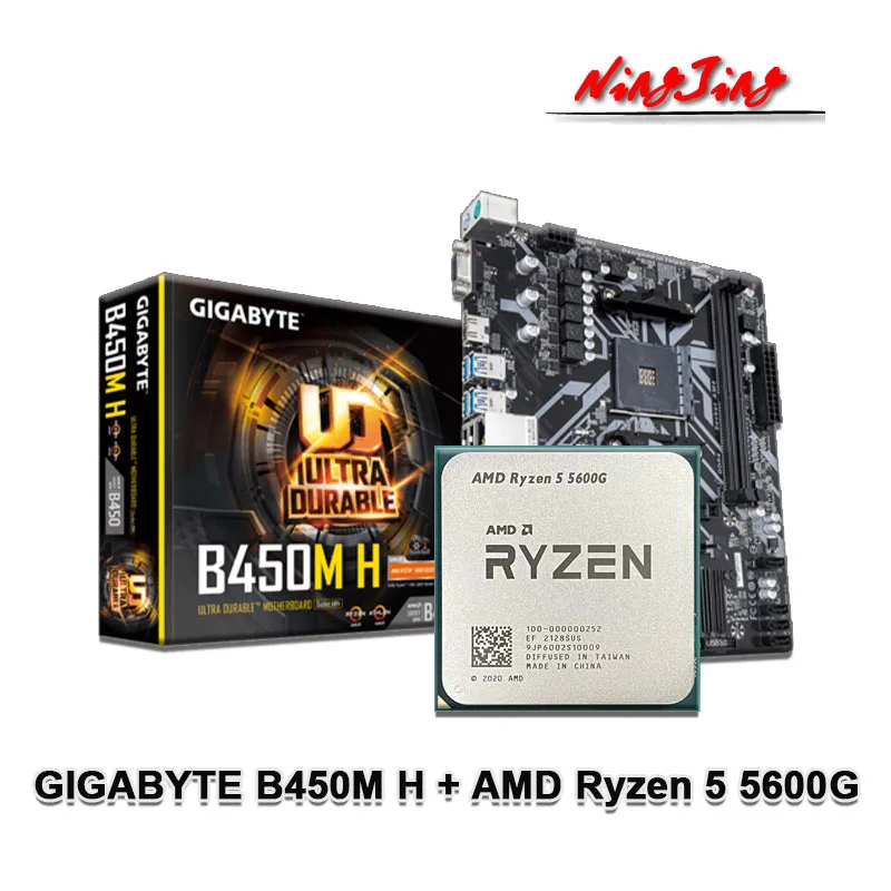 AMD-Ryzen-5-5600G-R5-5600G-CPU-GIGABYTE-B450M-H-Gaming-Micro-ATX ...