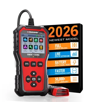 Strumento Diagnostico per Auto KW340, Scanner Diagnostico OBD per Auto, Lettore di Codici di Errore Veicolo, Lettore ECU