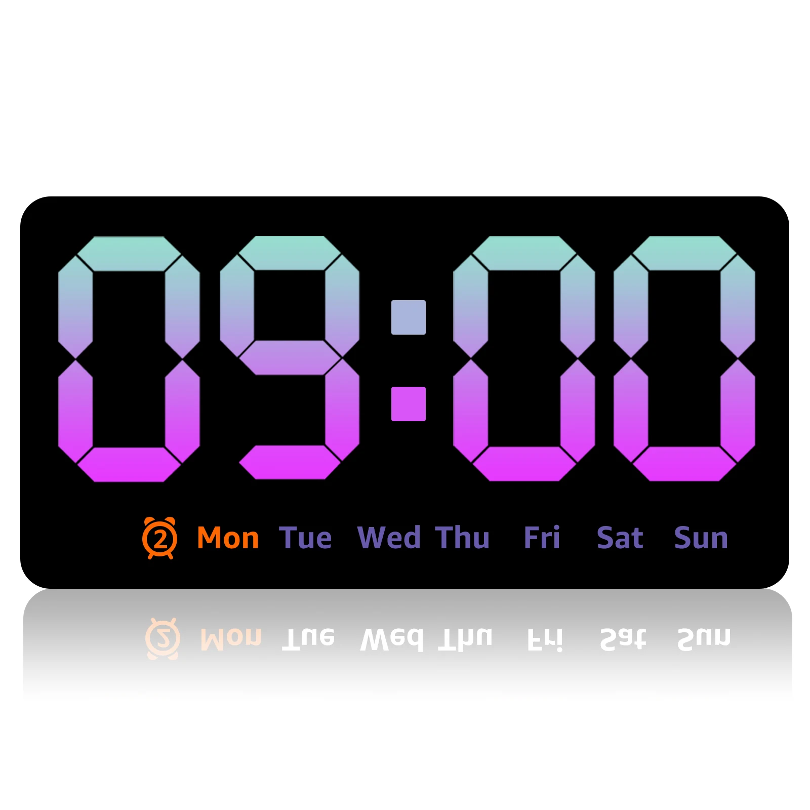 Large Display LED Digital Wall Clock with Date, Temperature, and Dual Alarm