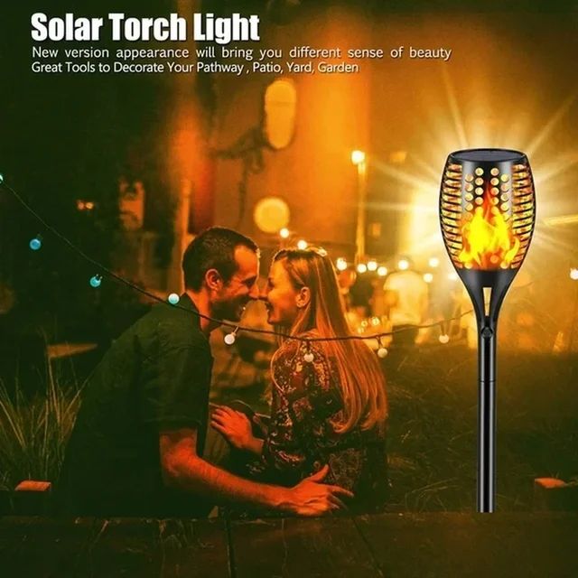 4/2/1Pcs Solar Flame Lights Torch Flickering Light Waterproof Garden Decoration Outdoor Lawn Tiki Led Path Yard Patio Floor Lamp 5