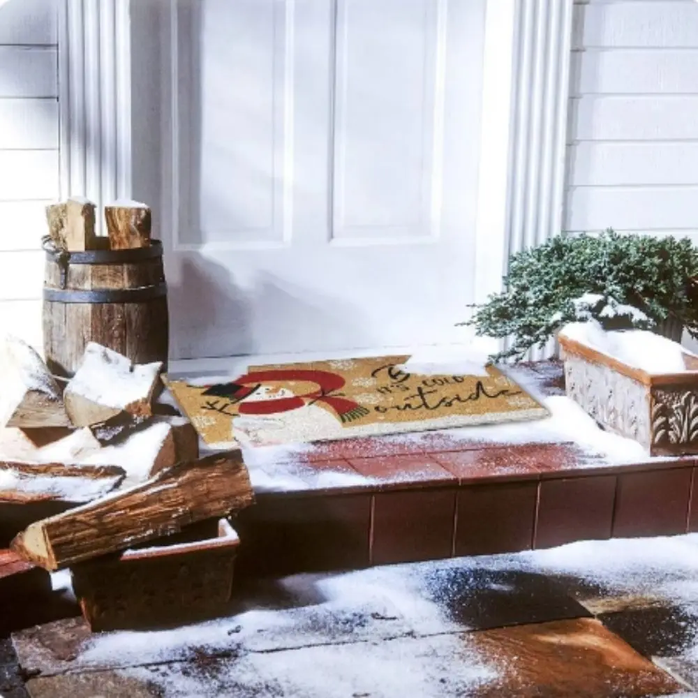 Floor Mat VIKAMA Christmas Crystal Velvet Non-Slip Indoor Outdoor Decoration