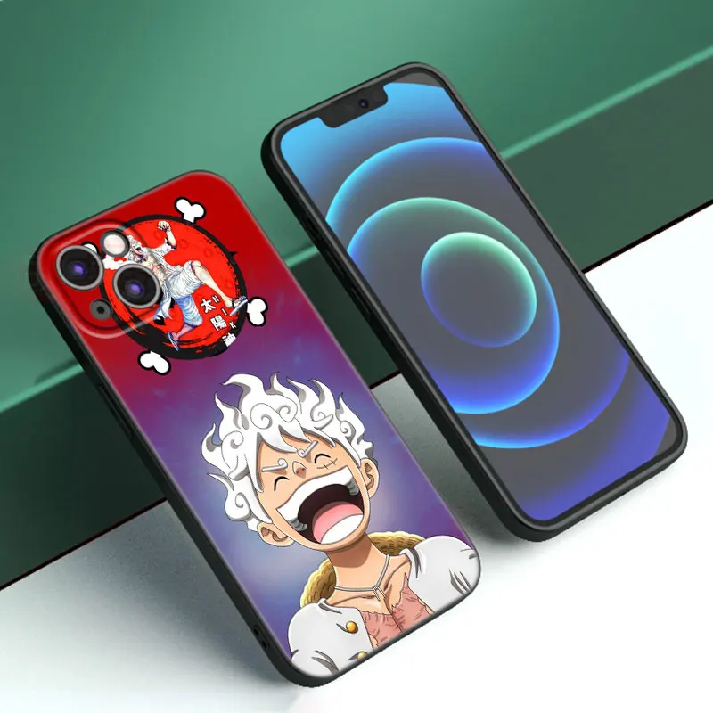 thumbnail image 1 of Luffy Gear 5-funda de teléfono para Apple, carcasa de silicona negra para iPhone 12, 13 Mini, 11, 14, 15 Pro Max, 7, 8 Plus, X, XR, XS, SE, 2020, 2022, 1 of 5