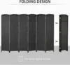 HOMCOM Room Divider, 6 Panel Folding Privacy Screen, 5.6' Tall Freestanding Wall Partition for Home Office, Bedroom, Black 4