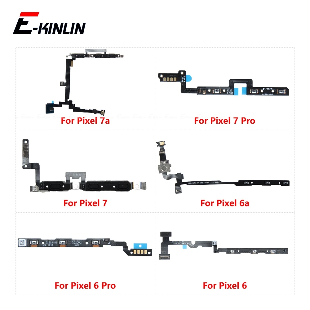 

Power On Off Button Volume Switch Key Control Flex Cable Ribbon For Google Pixel 6 7 8 Pro 7a 6a Repair Part