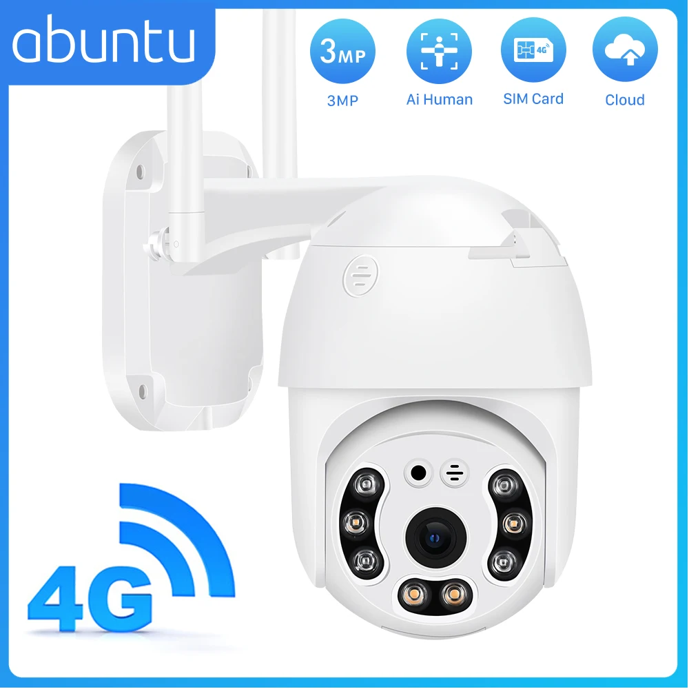 Abuntu4GSIMCardIPCameraHomeSecurityProtection3MPPTZCamera