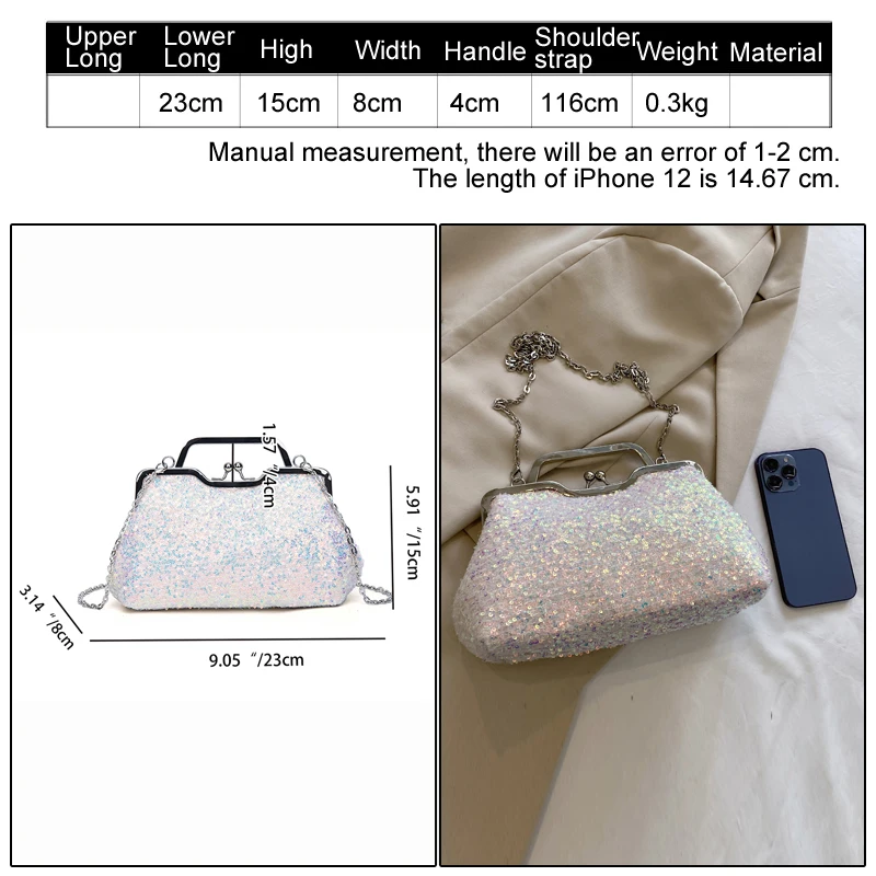 Wedding HandBag Sequined Women's Bag Shining Female Purses Luxury Lady Party Fashion Evening Clutch bag Crossbody Bags For Women