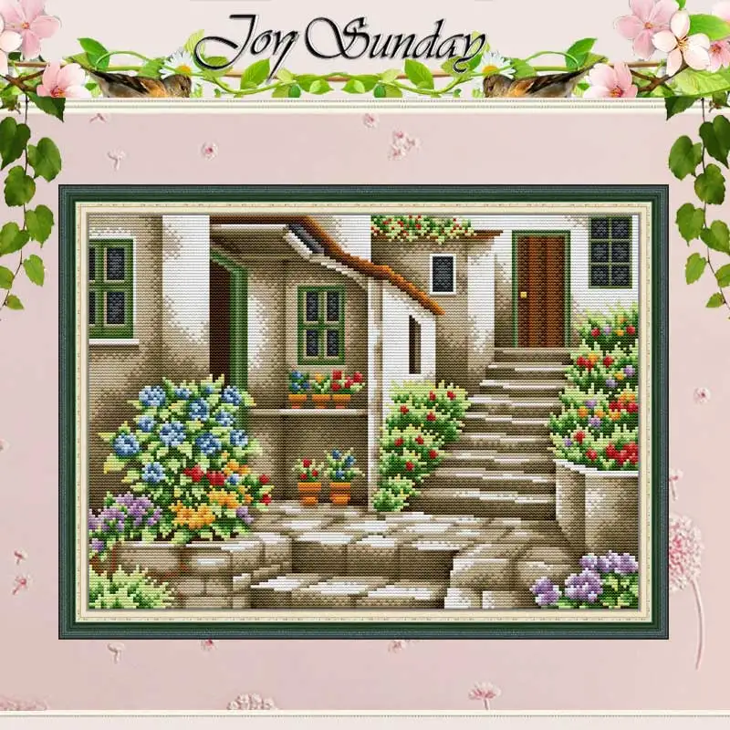 

Набор для вышивки, Набор для вышивки крестиком с изображением каменной лестницы, 11CT 14CT 16CT штампованный DMC, рукоделие