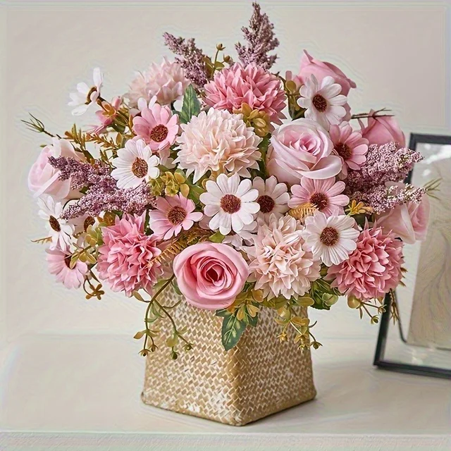 1/3/5pcs Rose Hydrangea Daisy Artificial Flowers