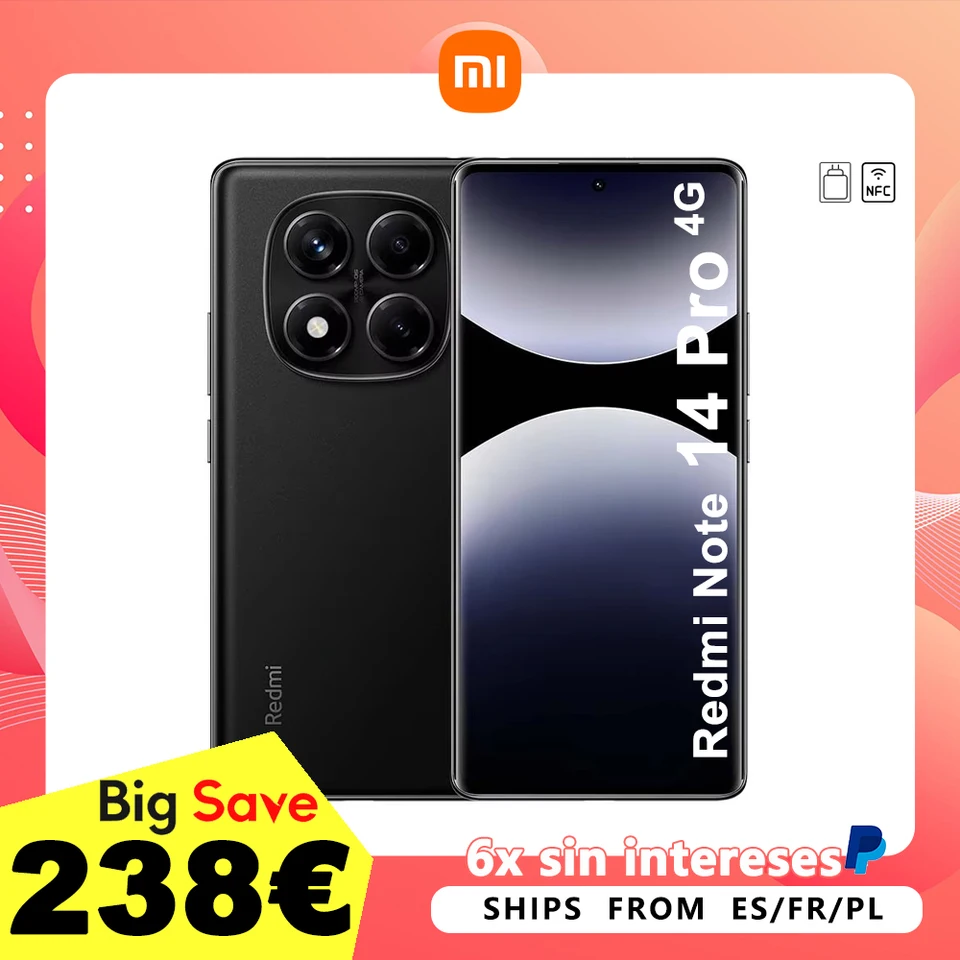 Xiaomi-Redmi Note 14 Pro,4 GB,8GB, 256GB, 12GB, 256GB, 512GB, NFC