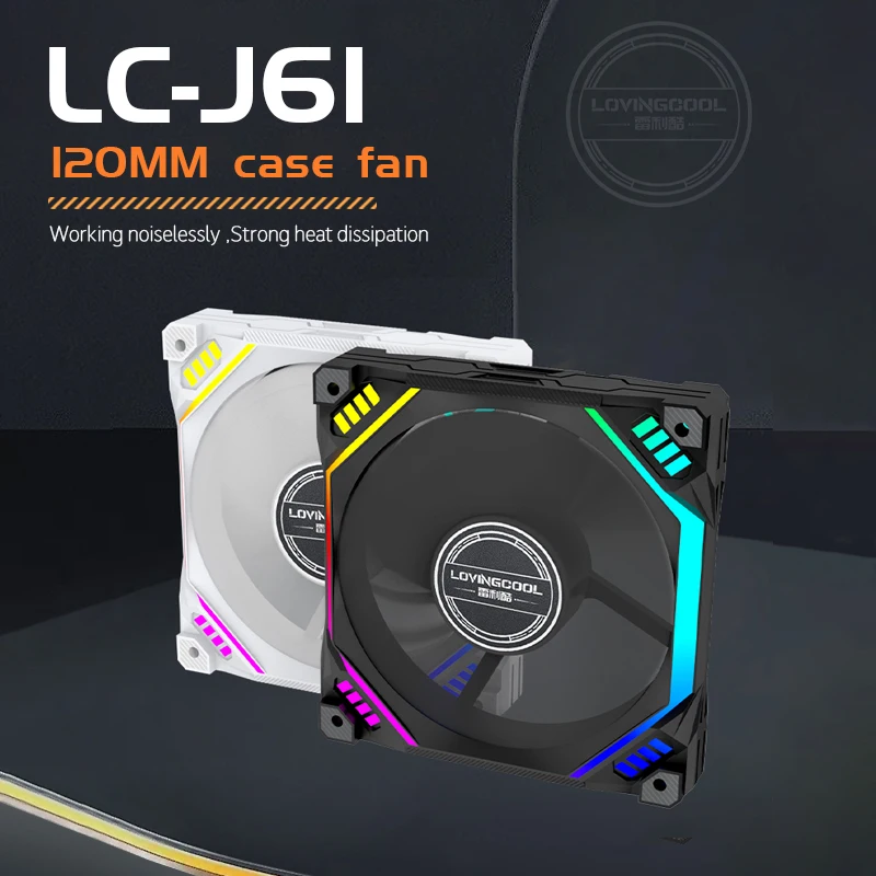 

LOVING COOL Case Fan Cooling Radiator Synchronized Cooling 5V 3PIN ARGB Interface Rainbow Light Effects PWM Game Computer Fans
