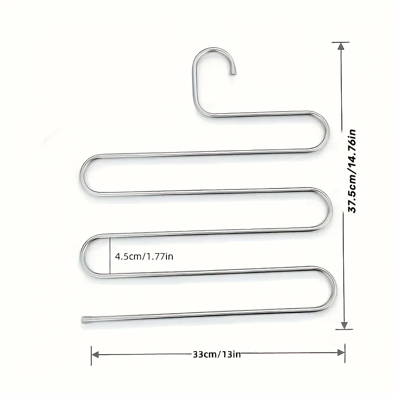 Magic Clothes Hanger Five-Layer Stainless Steel S Trouser Rack Inner Trousers Storage Rack