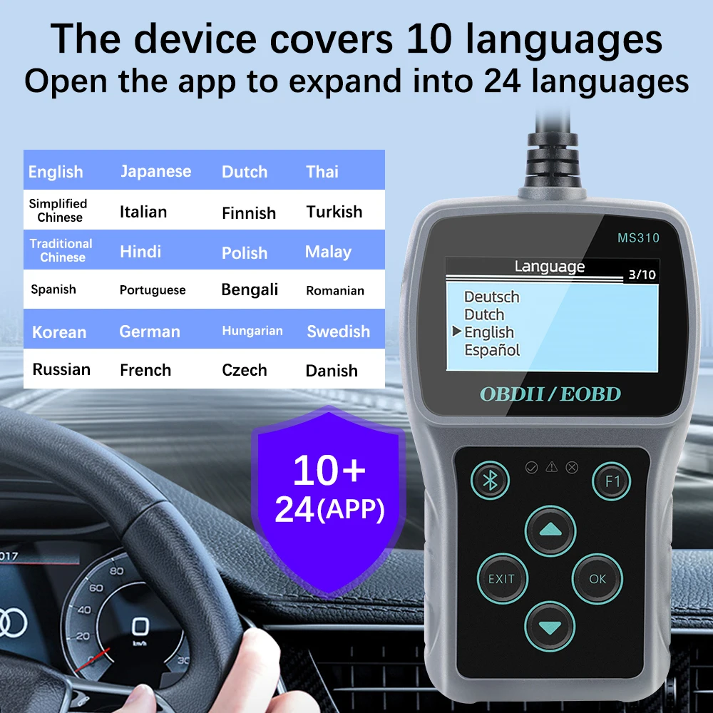 Vehicle OBD2 Code Reader Clear/Erase Codes OBDII Scanner Work for Car Auto Car Diagnostic Scan Tool 5