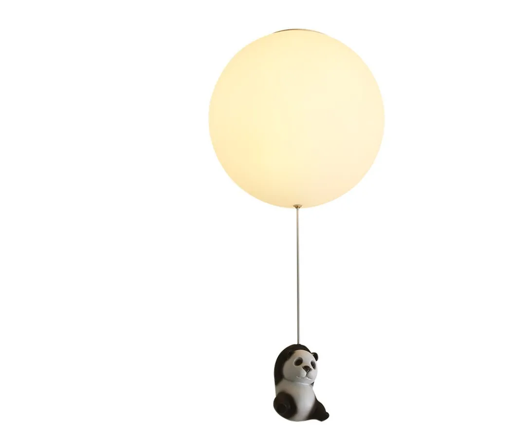 

Creative Panda Led Chandeliers Balloon Lights Cute Baby Children Bedroom Living Dining Room Pendant Hanging Lightings Designer