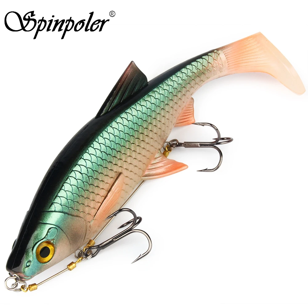 Spinpoler Fishing Lure Set 15.6cm/20cm Soft Bait Shad with Stinger Rig