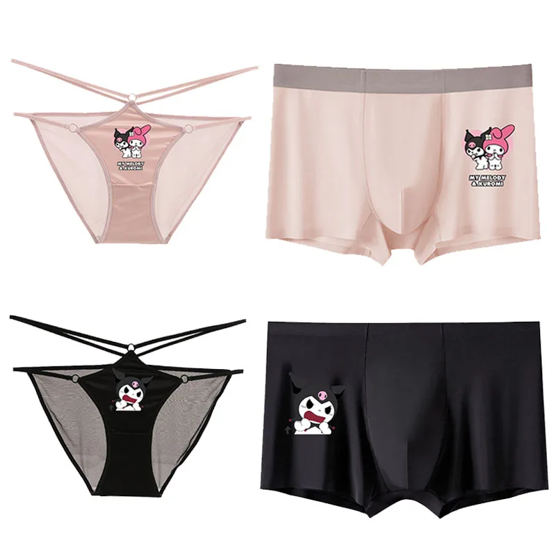 

Трусы-боксеры Kuromi Melody hellokittys pure desire для пар, удобное нижнее белье телесного цвета для девушек, мужские эластичные трусы большого размера