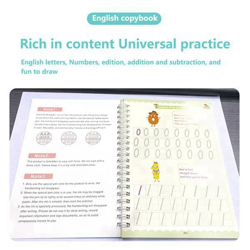 Copybook Board Children\'s Reusable Handwriting Practice Book To Learn To Write Children\'s Groove Practice Copybook Set