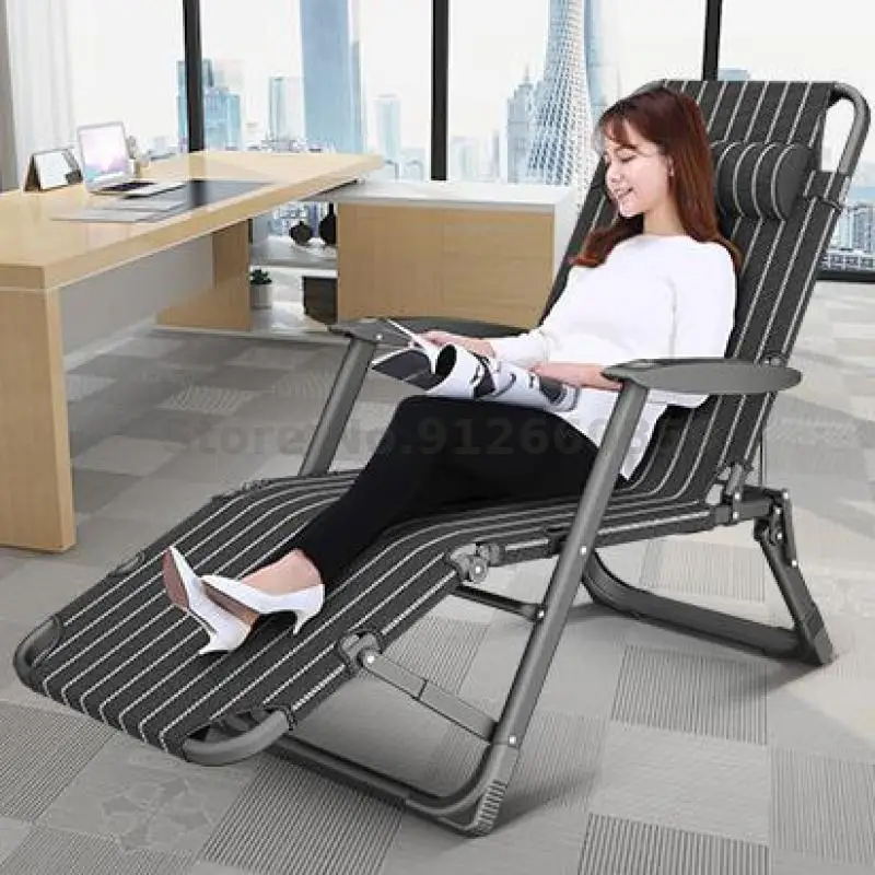 Folding lunch break siesta bed home balcony leisure portable backrest chair beach recliner comfortable lazy sofa |