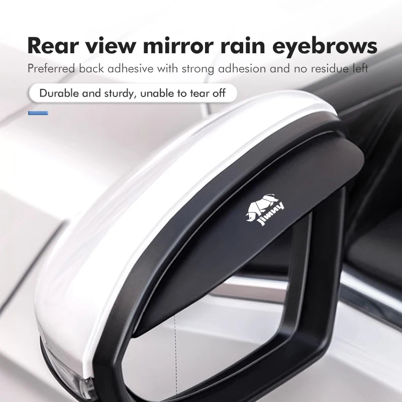 Car Sun Visor Rearview Mirror Rain Eyebrow Shield Sticker 2pcs For Suzuki Jimny jb23 jb64 jb43 jb74 jb53 jb32