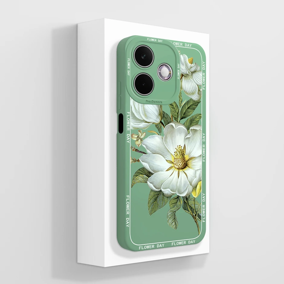 Artistic Flower Silicone Shockproof Phone Case - Soft Protective Back Cover