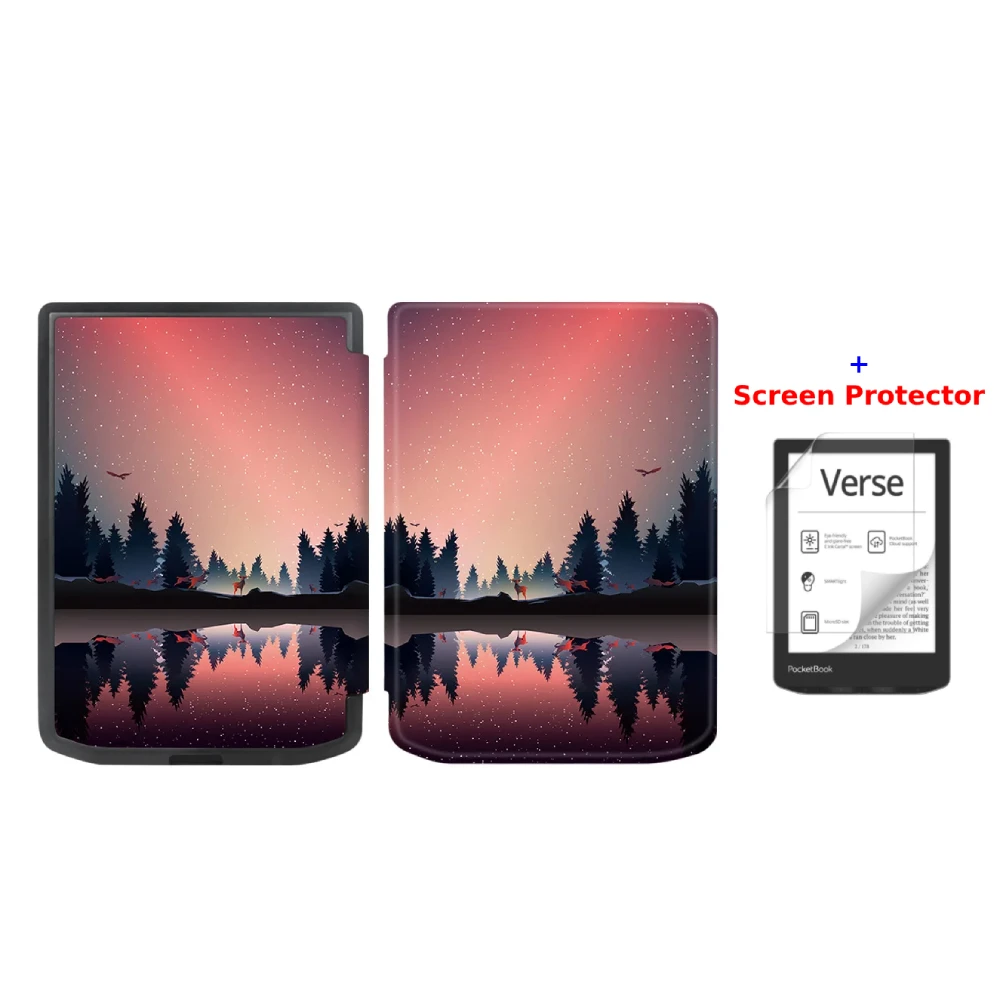 Premium PU Leather Auto Wake Sleep Cover with Screen Protector