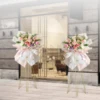 Elegant Wedding Flower Stand Set of Two, Durable Gold Crown-Shaped Steel Stand for Wedding, Party, and Event Decoration, Holds 1