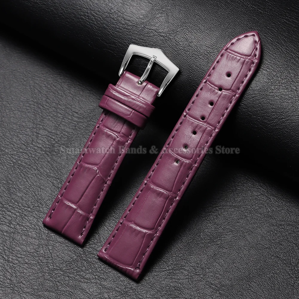 Premium Calfskin Leather Watch Strap with Steel Buckle