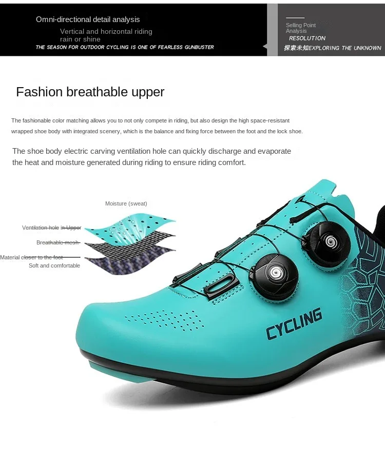 MTB Lock-Free Fahrradschuhe Flachpedal-Schuhe für Herren und Damen Indoor-Stiefel Fahrrad-Trainingsschuhe mit Gummisohle für Straßenradfahren – Detail 15