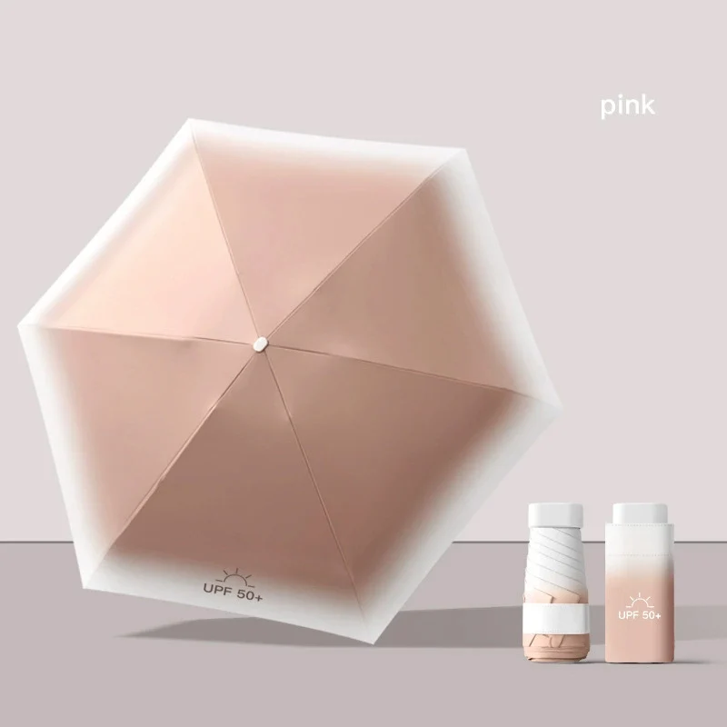 Flat 5-fold gradient umbrella reinforcement 6-bone sun protection sunshade umbrella folding anti-UV rain dual-purpose s