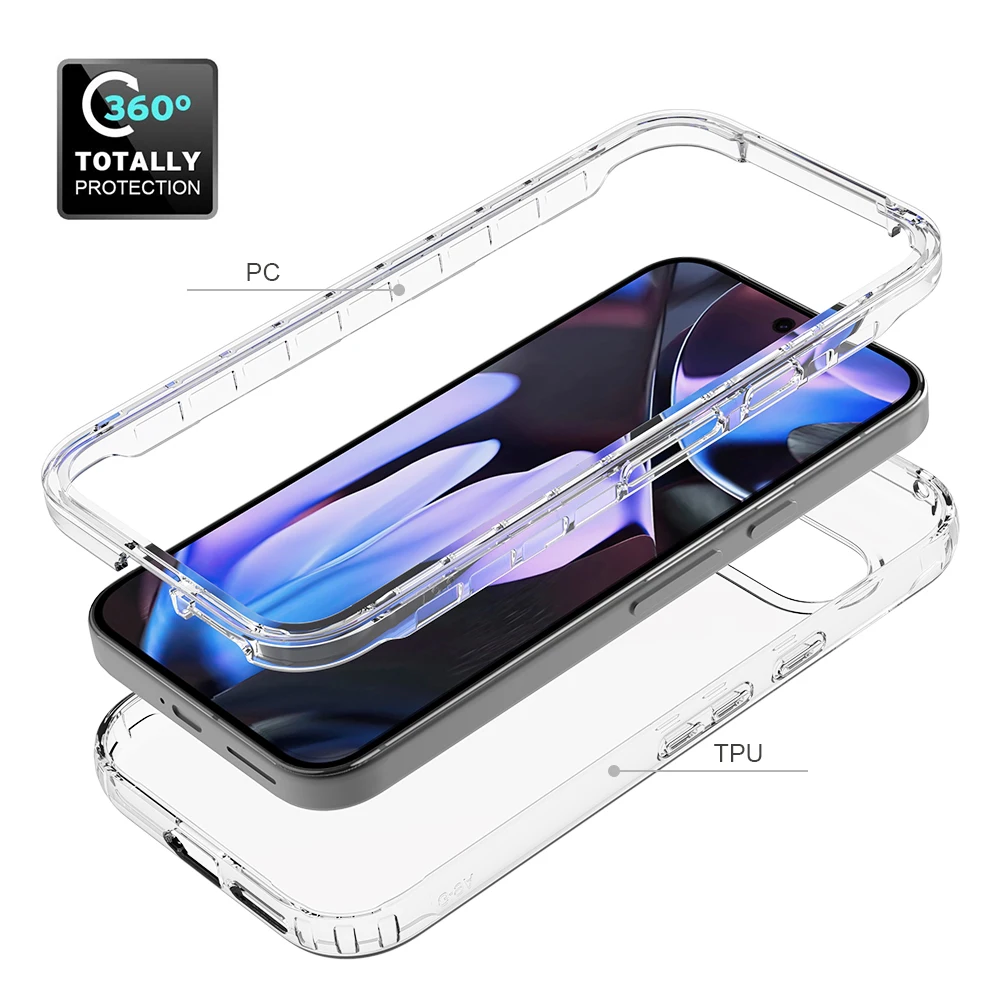 Durable Transparent Cell Phone Case - 2 in 1 Drop-Proof & Shock-Proof Protection