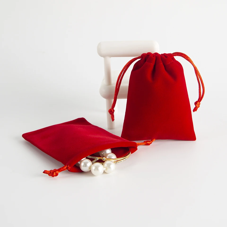 50pcs Organza Bags 2x3 Inch Drawstring Favor Pouches Sheer Mesh Bag For Gift Jewelry Wedding Party Wine Red