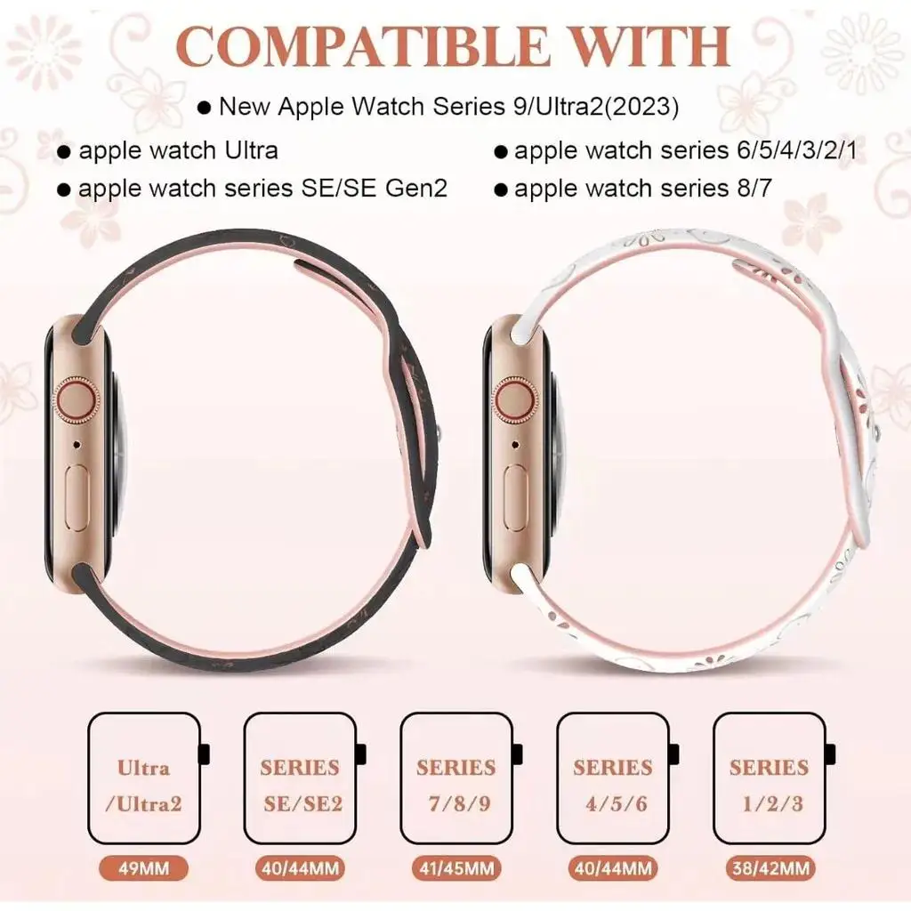 รูปสินค้า สายซิลิโคนลายสวยสำหรับ Apple Watch ทุกขนาด