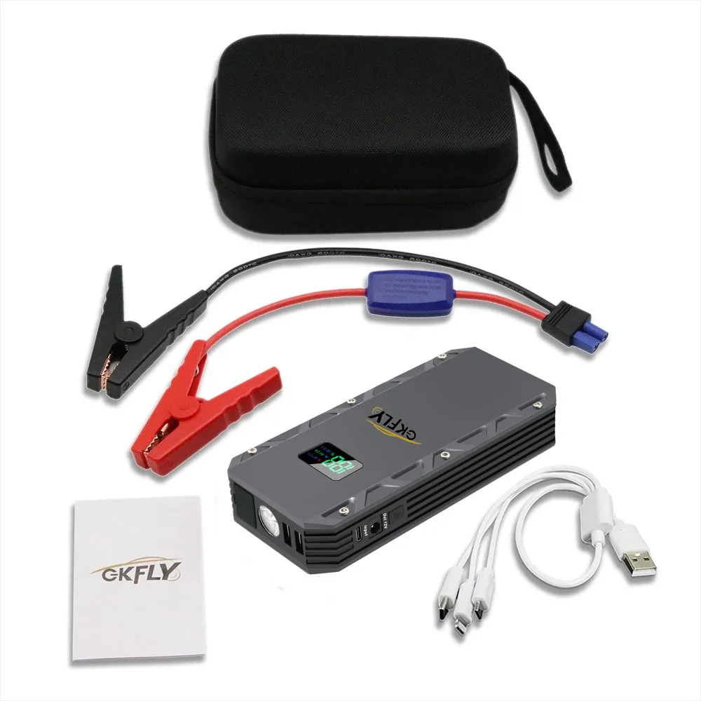 High Power 2000A 22000mAh Car Jump Starter Starting Device Cable 12V Booster Portable Power Bank For Petrol Diesel