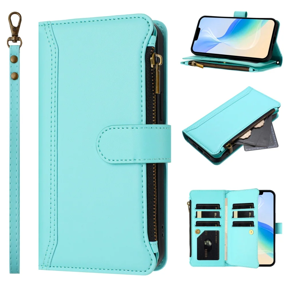 HAOYE Custodia A Portafoglio In Pelle Per Xiaomi Redmi Note 14 4G | Con Slot Carte, Supporto Magnetico E Funzione Stand | Colore Blu