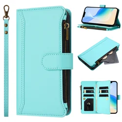 Luxury Magnetic Zipper Leather Wallet Phone Case Cover for OPPO A3 Pro 4G (Mint (YB - 017))