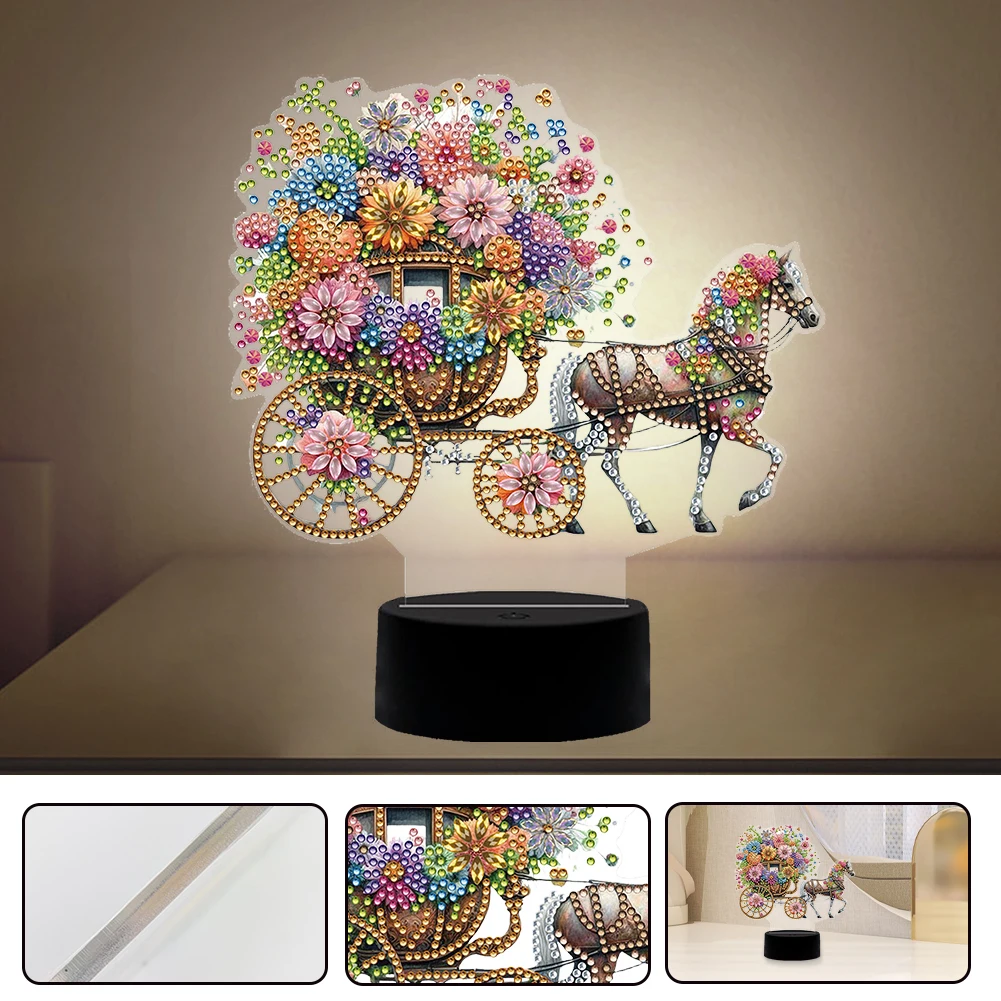 DIY Diamond Painting Night Light with Tools Diamond Painting Bedside Lamp Arts Crafts Home Decoration for Bedroom Decor Gifts