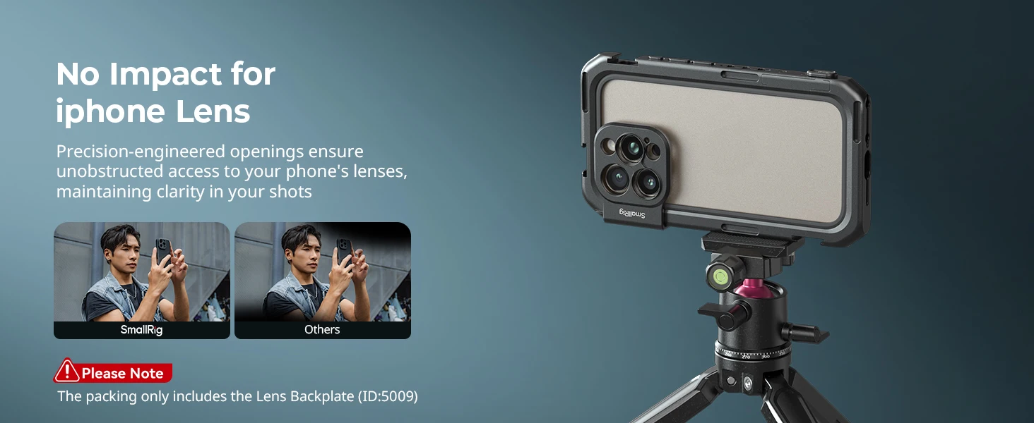 17mm Threaded Lens Backplate for iPhone 16 Series Cage, Quick Release Phone Lens