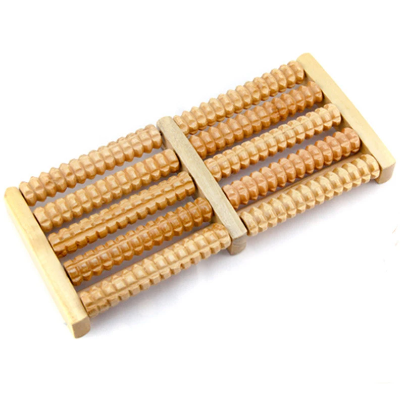 

New Simple Wooden Feet Massage Roller Pain Relief Reflexology for Stress Fitness Health Care Relax Mood