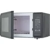0.9 cubic foot matte black microwave oven with 6 quick setting menu options, easy to read LED display, and child safety lock 1