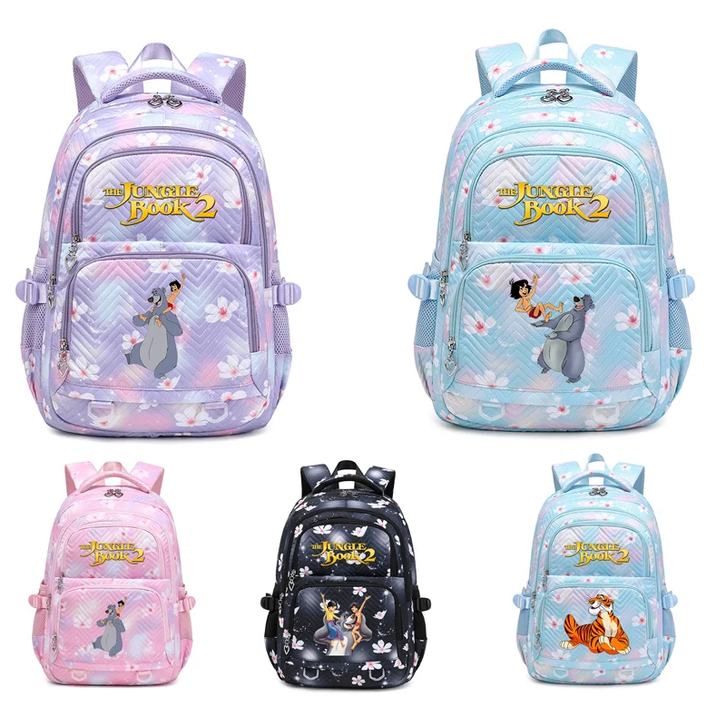 The Jungle Book Floral Fasion Women Zaino Borsa Da Viaggio Impermeabile Portatile Femminile Ragazze Adolescenti Studenti Bookbag Mochila