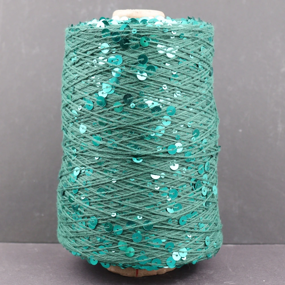 200 Colour 500g /1500M 100% cotton yarn 6mm+3mm special Sequin yarn  DIY garment accessories Rag doll Knitting yarn пряжа 6