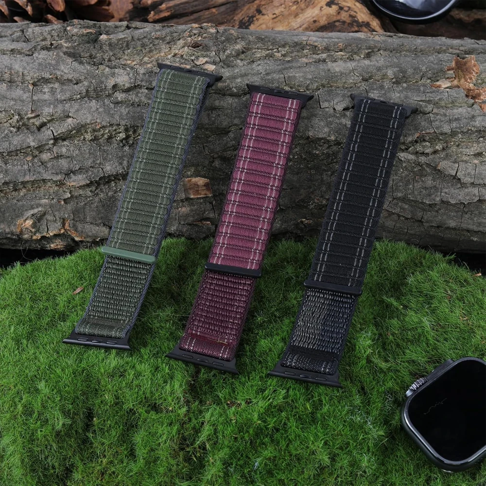 Versatile Nylon Sport Loop Strap for Apple Watch - Durable and Adjustable Bracelet Band