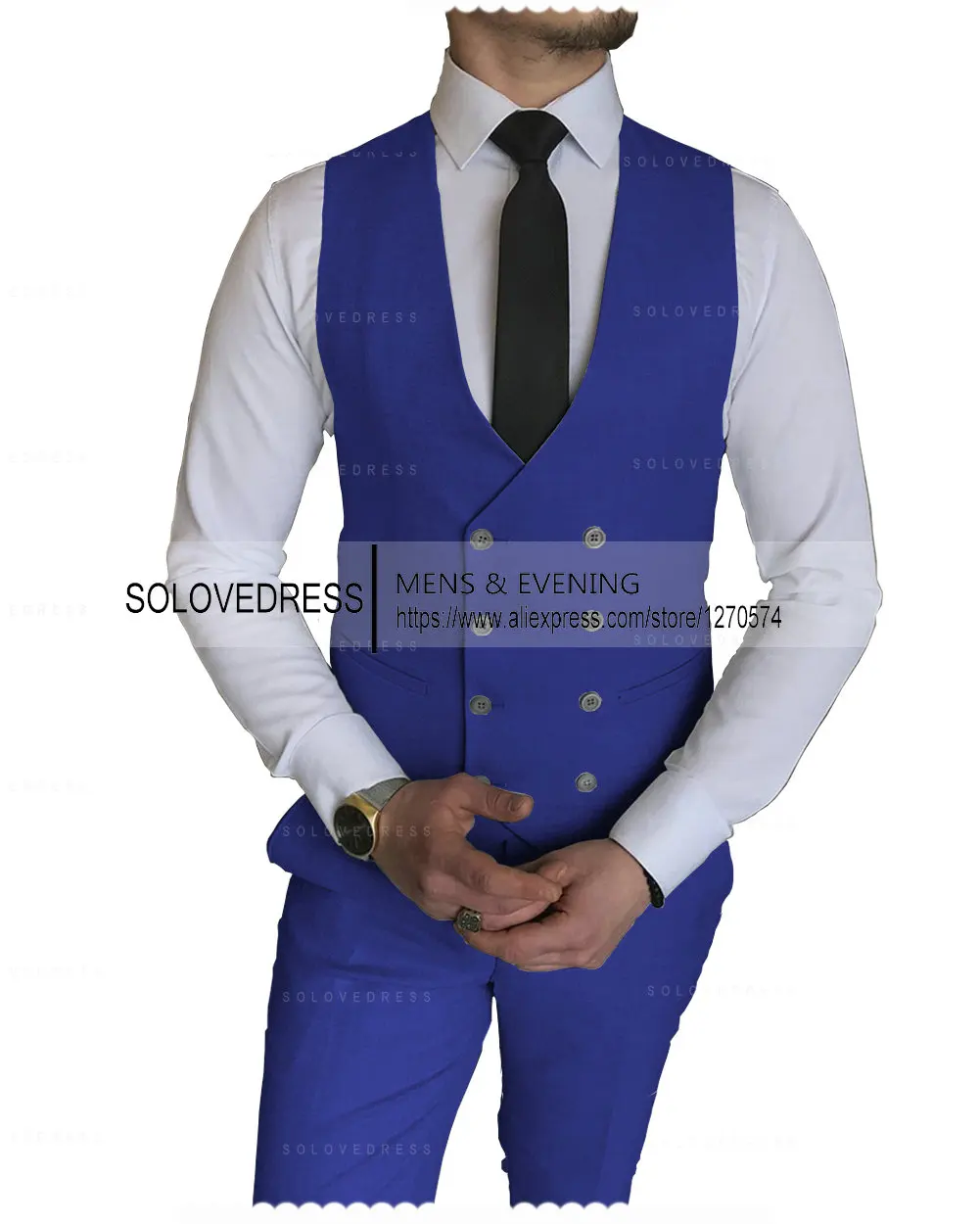 2024 New Wedding Dress Suits for Men Double Breasted Blaze Custom Made Prom 2 Piece Set Suit Vest+Pants