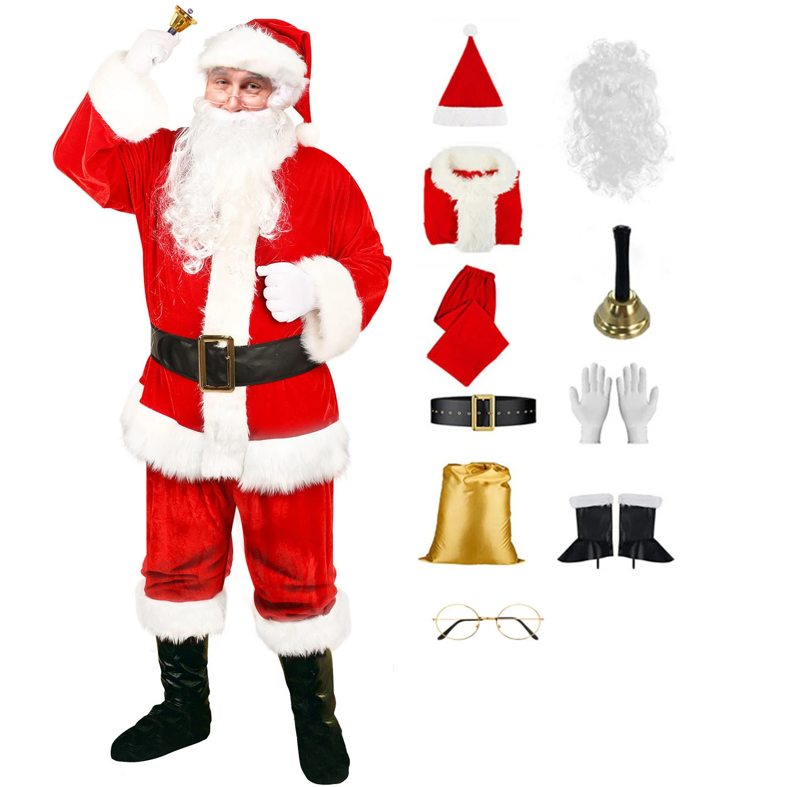 Natale verde pelliccia mostro babbo natale Costume Cosplay Santa