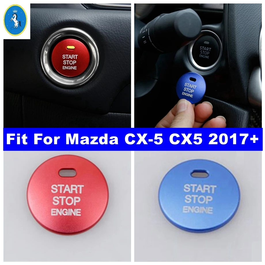 

Engine Start Stop Ring Keyless Start System Button Decor Cover Trim Fit For Mazda CX-5 CX5 2017 - 2023 Red / Blue Accessories