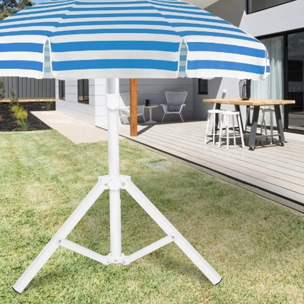 Garden Umbrella Stand Triangular Iron Folding Sun Umbrella Support Base For Beach Yard