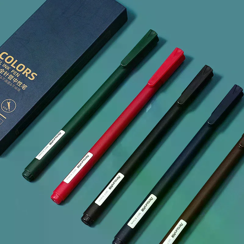 5PCS 레트로 컬러 젤 펜 세트 0.5mm 귀여운 미세 포인트 볼펜 학교 사무용품 문구