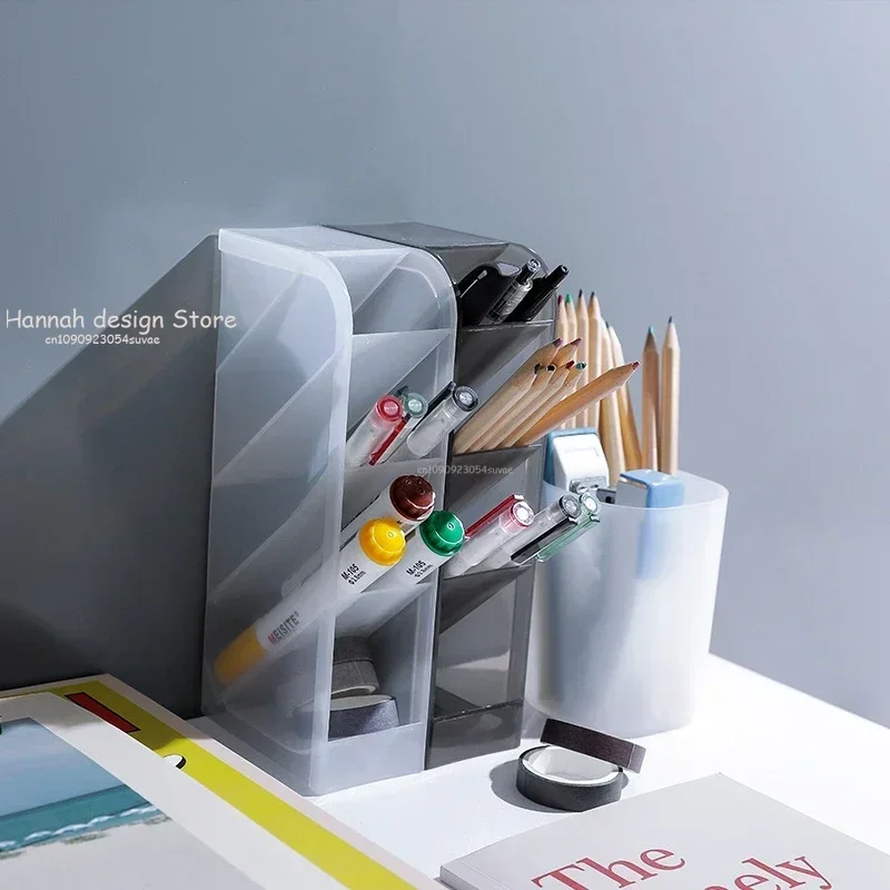 Multifunctional Creative Desktop Organizer Pen Holder Makeup Storage Box School Office Accessories Stationery Organizers pen holder,stationery organizer