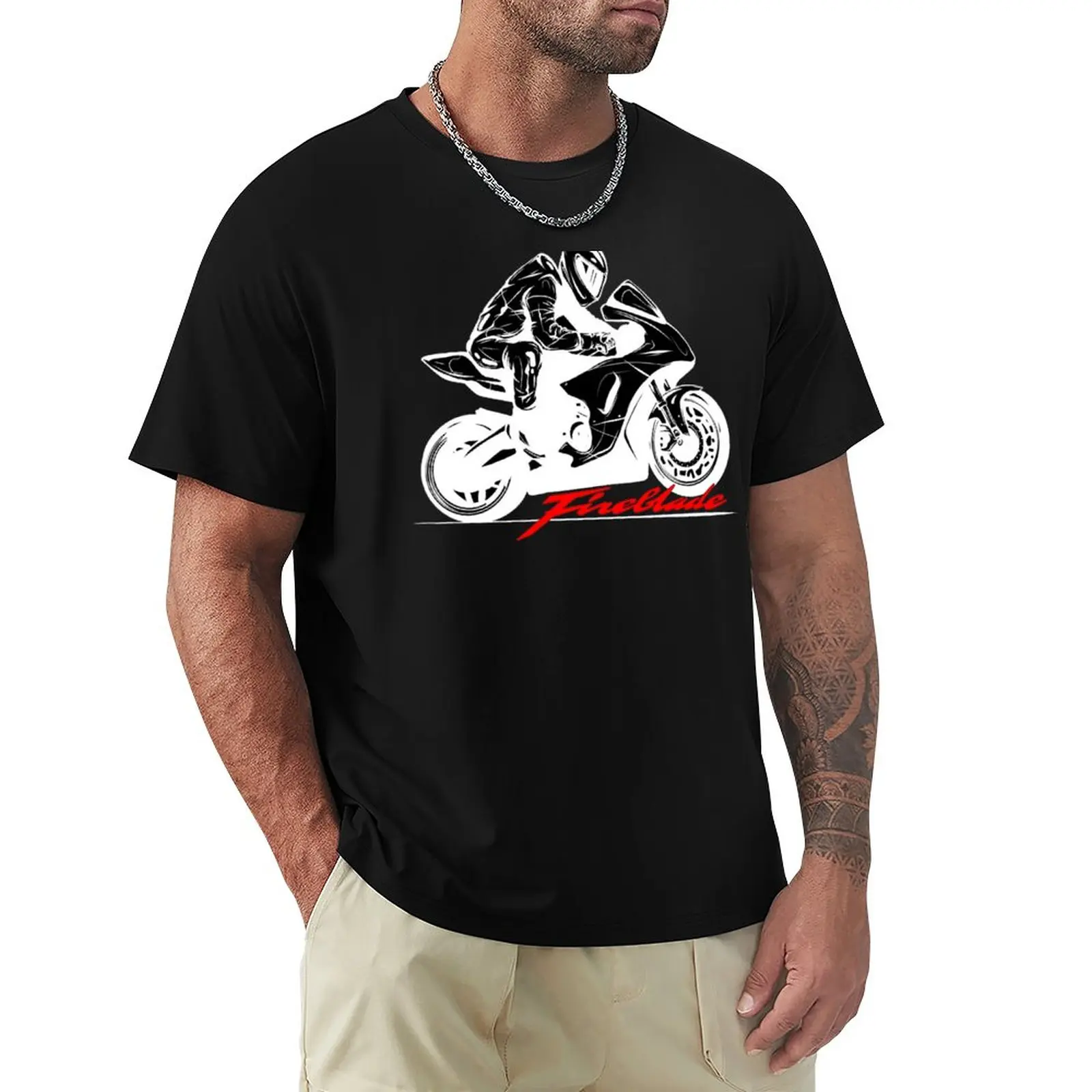 

Fireblade Motorcycle T-Shirt hippie clothes oversized Men's t-shirt