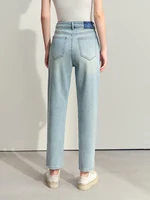 Amii Minimalism 2024 Summer New Casual Basics Denim Jeans Ankle-length Female Cloth Label Decorated Slim Tapered Pants 12442265 - Image 2